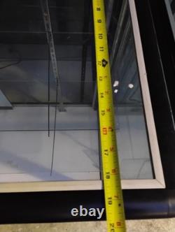 Glass Metal Floor Standing Retail Display Case with Shelves, Black Frame