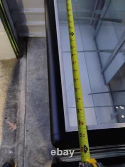 Glass Metal Floor Standing Retail Display Case with Shelves, Black Frame