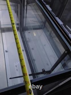 Glass Metal Floor Standing Retail Display Case with Shelves, Black Frame