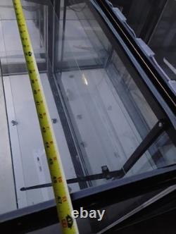 Glass Metal Floor Standing Retail Display Case with Shelves, Black Frame