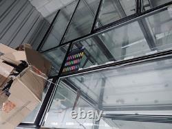 Glass Metal Floor Standing Retail Display Case with Shelves, Black Frame