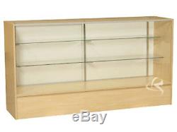 Glass Wood Maple Showcase Display Case Store Fixture Knocked Down #SC-SC6M
