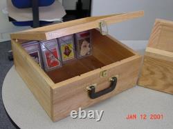 Graded Trading Card Display Case 165+ PSA Slabs USA Sport Oak Wood Storage Box
