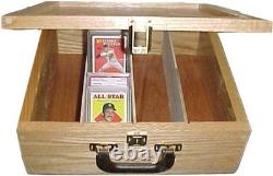 Graded Trading Card Display Case 165+ PSA Slabs USA Sport Oak Wood Storage Box
