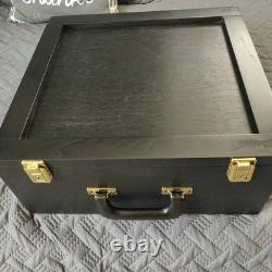 Graded Trading Card Display Case 165+ PSA Slabs USA Sport Oak Wood Storage Box