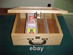 Graded Trading Card Display Case 165+ PSA Slabs USA Sport Oak Wood Storage Box