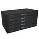 Grained Leatherette 5 Drawer Wood Display Storage Cabinet Case with Black Pads