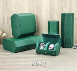 Green Genuine Leather Hexagon Watch Roll 2/3/4/6/8 Slot Storage Display Case