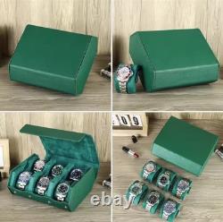 Green Genuine Leather Hexagon Watch Roll 2/3/4/6/8 Slot Storage Display Case