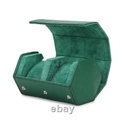 Green Genuine Leather Hexagon Watch Roll 2/3/4/6/8 Slot Storage Display Case
