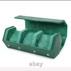 Green Genuine Leather Hexagon Watch Roll 2/3/4/6/8 Slot Storage Display Case