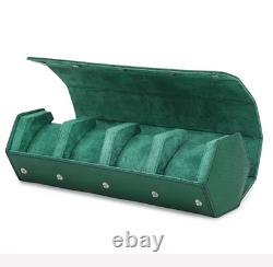 Green Genuine Leather Hexagon Watch Roll 2/3/4/6/8 Slot Storage Display Case