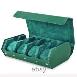 Green Genuine Leather Hexagon Watch Roll 2/3/4/6/8 Slot Storage Display Case