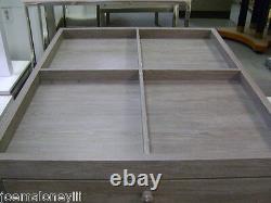 Grey Retail Merchandise Store Fixture 4 Compartment & Drawer Combo Stand