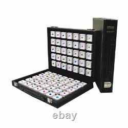Grids Gem Jewelry Storage Box Display Leather Carrying Bag Loose Case Gemstone