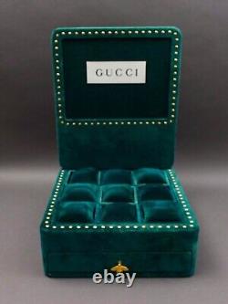 Gucci Vintage Green Velvet Watch Jewelry Store Display Case Bee Logo