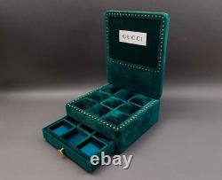 Gucci Vintage Green Velvet Watch Jewelry Store Display Case Bee Logo