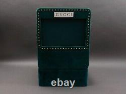 Gucci Vintage Green Velvet Watch Jewelry Store Display Case Bee Logo