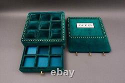 Gucci Vintage Green Velvet Watch Jewelry Store Display Case Bee Logo