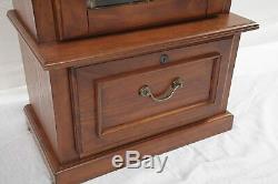 Gun Cabinet Display Case Key Lock Wood Firearms Storage Shotgun Long Rifle Safe