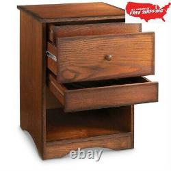 Gun Concealment End Table Storage Organizer Furniture Safe Dark Wood Drawer Home