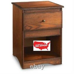 Gun Concealment End Table Storage Organizer Furniture Safe Dark Wood Drawer Home