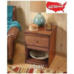 Gun Concealment End Table Storage Organizer Furniture Safe Dark Wood Drawer Home