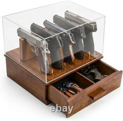 Gun Display Case 5+ Acrylic & Wood Handgun Pistol Revolver Knife Rack Organizer