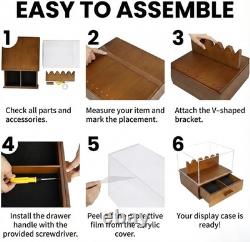 Gun Display Case 5+ Acrylic & Wood Handgun Pistol Revolver Knife Rack Organizer