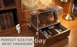 Gun Display Case 5+ Acrylic & Wood Handgun Pistol Revolver Knife Rack Organizer