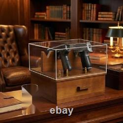 Gun Display Case 5+ Acrylic & Wood Handgun Pistol Revolver Knife Rack Organizer
