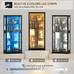 Gurexl 71 Curio Cabinet with Glass Door, 7-Tiers Display Cases for Collectibles