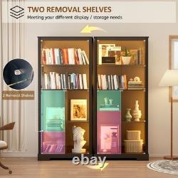 Gurexl 71 Curio Cabinet with Glass Door, 7-Tiers Display Cases for Collectibles