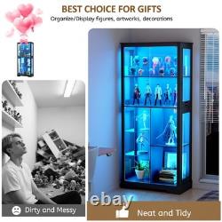 Gurexl 71 Curio Cabinet with Glass Door, 7-Tiers Display Cases for Collectibles