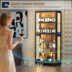 Gurexl 71 Curio Cabinet with Glass Door, 7-Tiers Display Cases for Collectibles