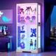 Gurexl 71 Tall Glass Display Cabinet with RGB Lights, 7-Tier Lego Display Case