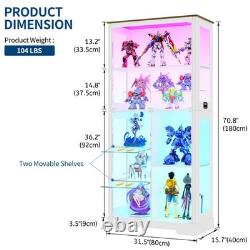 Gurexl 71 Tall Glass Display Cabinet with RGB Lights, 7-Tier Lego Display Case
