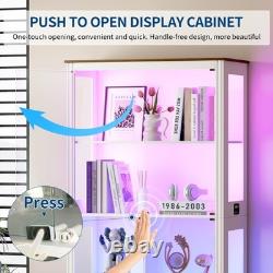 Gurexl 71 Tall Glass Display Cabinet with RGB Lights, 7-Tier Lego Display Case