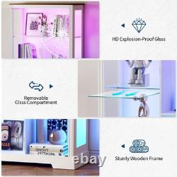 Gurexl 71 Tall Glass Display Cabinet with RGB Lights, 7-Tier Lego Display Case