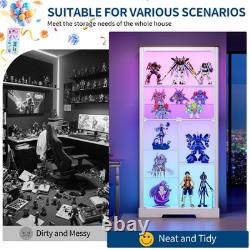 Gurexl 71 Tall Glass Display Cabinet with RGB Lights, 7-Tier Lego Display Case