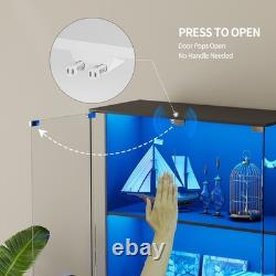 Gurexl Glass Display Cabinet with LED Light, 66 Curio Cabinets for Collectibles Gurexl Glass Display Cabinet with LED Light, 66 Curio Cabinets for Collectibles