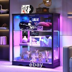 Gurexl Glass Display Cabinet with RGB Lights & Adjustable Shelves for Figures Gurexl Glass Display Cabinet with RGB Lights & Adjustable Shelves for Figures