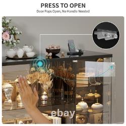 Gurexl Glass Display Cases with Human Sensor and 3 Color Lights for Collectibles