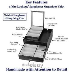 HOUNDSBAY Lookout Sunglasses and Eyeglasses Organizer Storage Display Case Dr