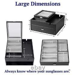 HOUNDSBAY Lookout Sunglasses and Eyeglasses Organizer Storage Display Case Dr