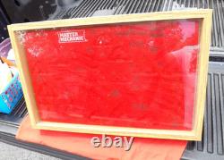 HUGE VINTAGE SCHRADE USA COUNTER TOP DISPLAY CASE With INSERT & STORAGE BACK