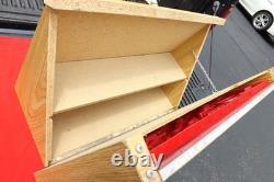HUGE VINTAGE SCHRADE USA COUNTER TOP DISPLAY CASE With INSERT & STORAGE BACK