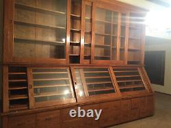 HUGE antique store display cabinet Solid Oak