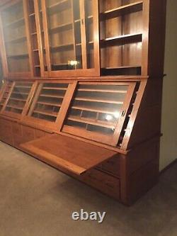 HUGE antique store display cabinet Solid Oak
