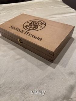 Hand Crafted maple Smith & Wesson wood Storage boxes, gun case, display box